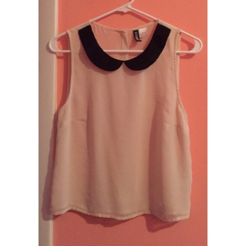 sheer top with peter pan collar